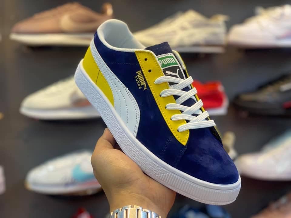 puma suede classic navy yellow