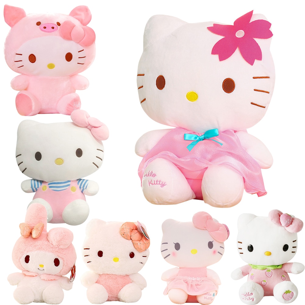 Cute Hello Kitty Plush Toys, Soft Pink Cat Doll Stuffed Plush Toy Birthday  Gifts for Girls Fans