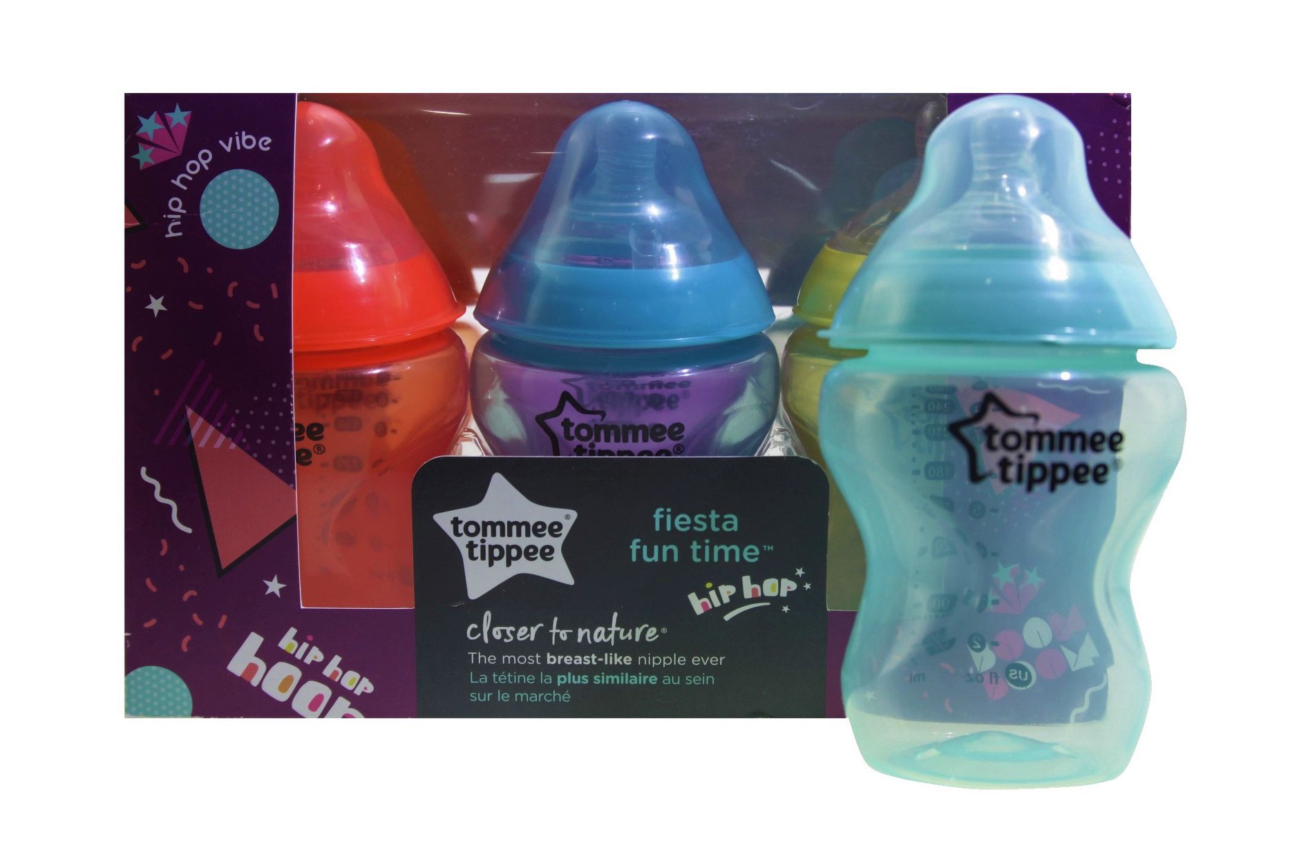 Tommee Tippee Fiesta Fun Time Bottle 6-Pack, 9oz