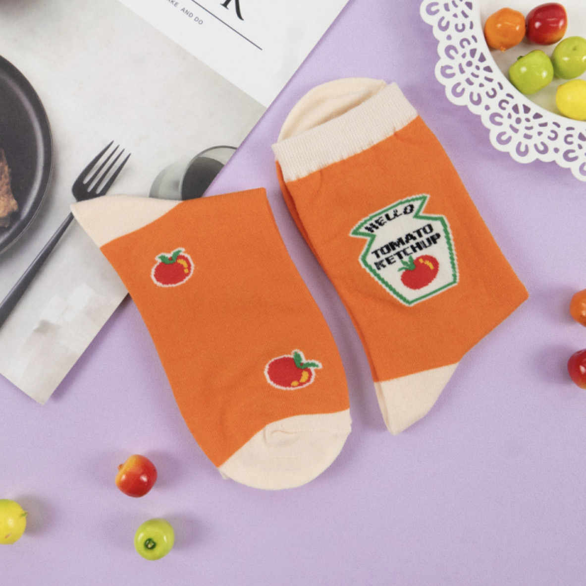 Korean Socks Ketchup Food Socks Iconic Socks Lazada PH