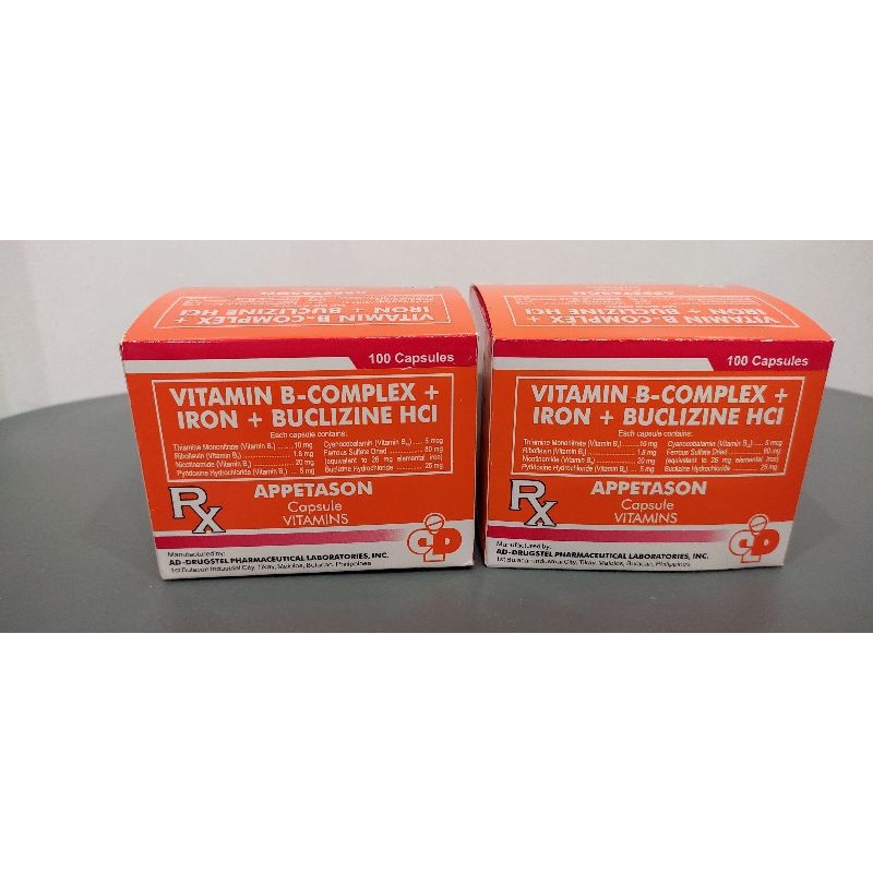 APPETASON ( Vitamin B Complex Iron Buclizine HCL) Appetite Enhancer