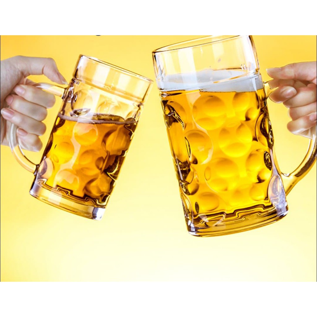 Beer mug large bar mug Glass transparent Cup with handle glassware