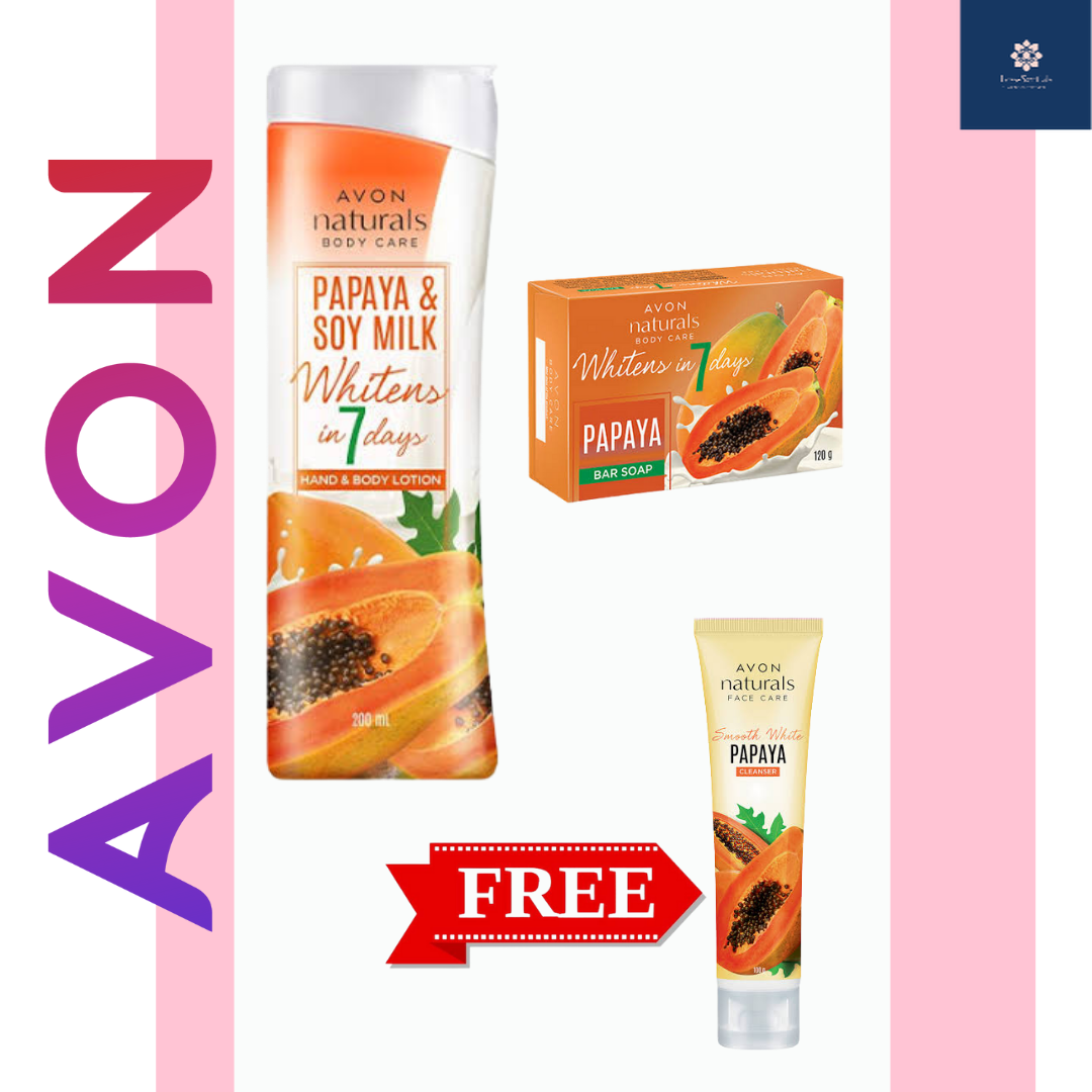 Avon Naturals Papaya And Soy Milk Hand And Body Lotion 200 Ml And Bar Soap