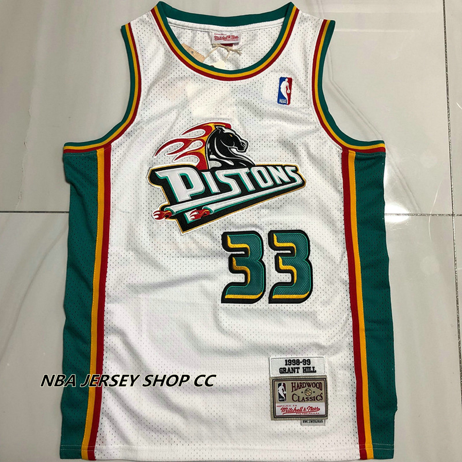 Mitchell & Ness Detroit Pistons #33 Grant Hill teal / black