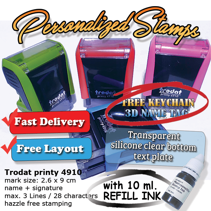 Trodat 4910 Personalized Stamp Selfinking with 10ml Refill Ink Lazada PH
