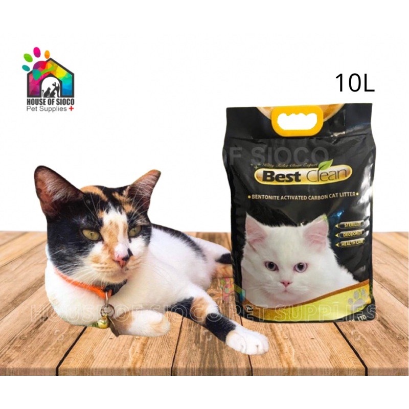 Best Clean Bentonite Activated Carbon Cat Litter 10L | Lazada PH