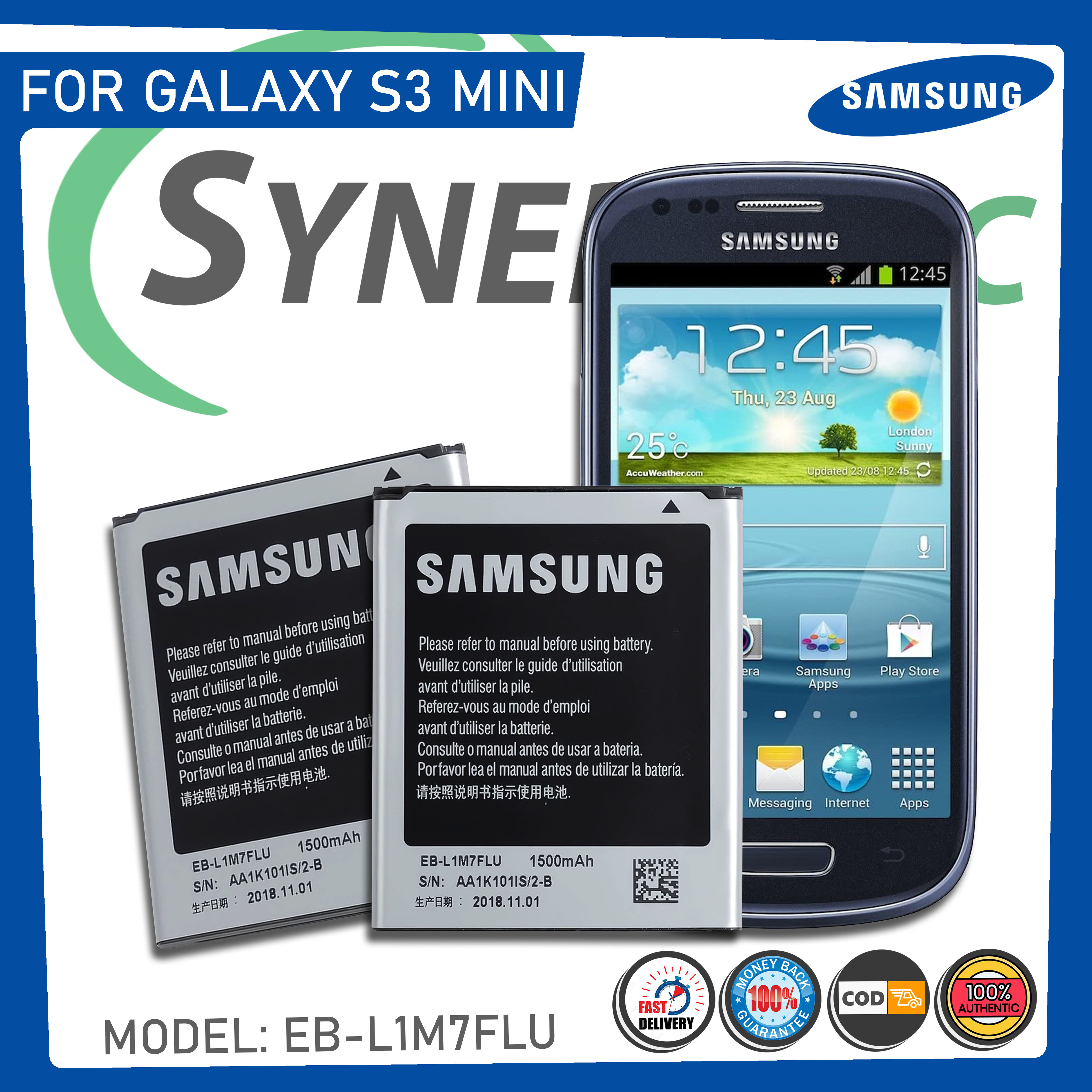 Specialiseren Huh Omgaan For Samsung Galaxy S3 Mini Battery Original, Fit GT-i8190, i8160, i8190N, GT -i8200, GT-S7562, Model: EB-F1M7FLU (1500mAh) High Quality Phone Battery,  Synergific, Battery for Samsung S3 Mini | Lazada PH