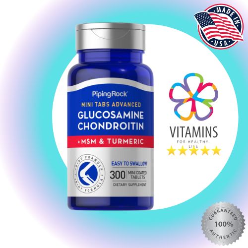 Piping Rock Glucosamine Chondroitin Mini Tabs Advanced MSM & Turmeric ...