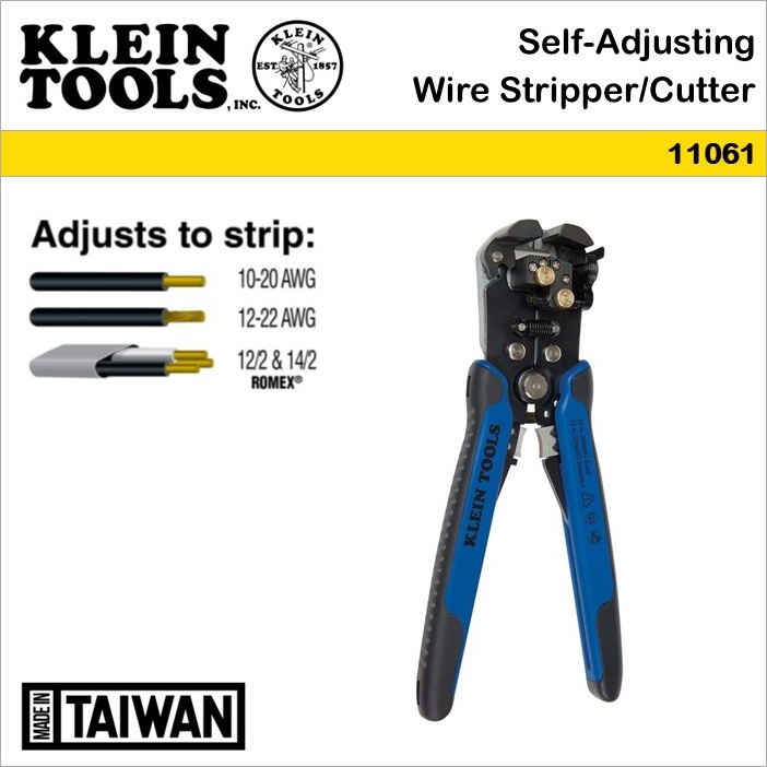 Wire Stripper and Cutter, Self-Adjusting - 11061