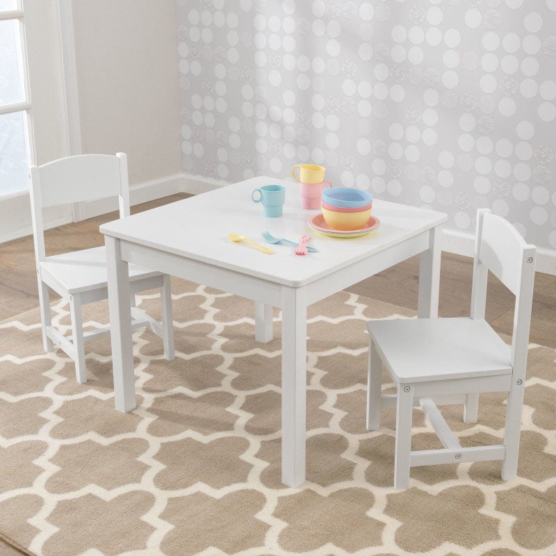 Aspen All White Table and Chair Wooden Kids Set | Lazada PH