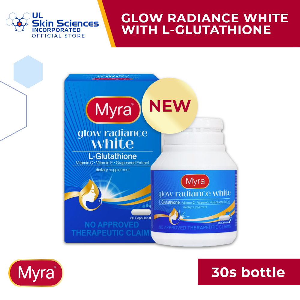 NEW Myra Glow Radiance White with L-Glutathione 30s Bottle L-Glutathione  Capsules Formulation Supplement Capsules Brand Myra - Lazada
