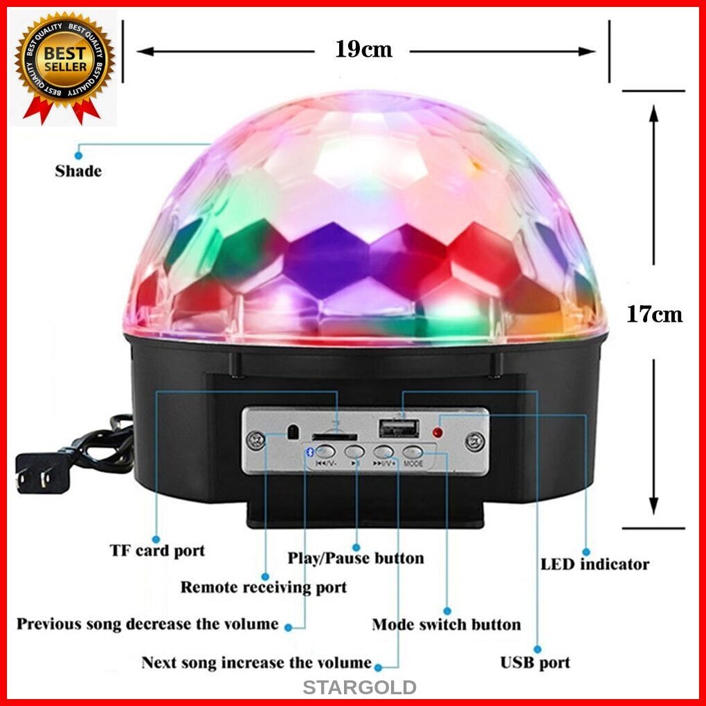 disco ball bluetooth dome light & speaker