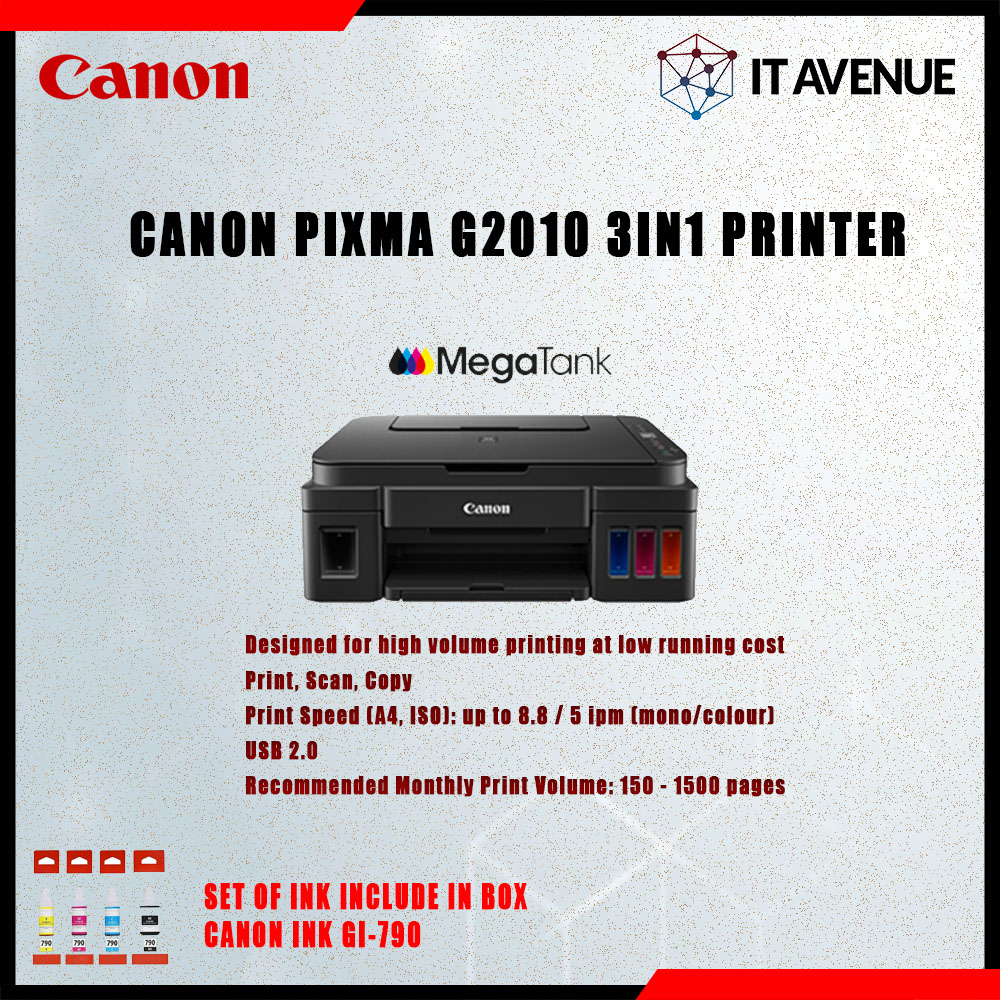 Canon Pixma G2010 Refillable Ink Tank System - Print / Scan / Copy CIS ...