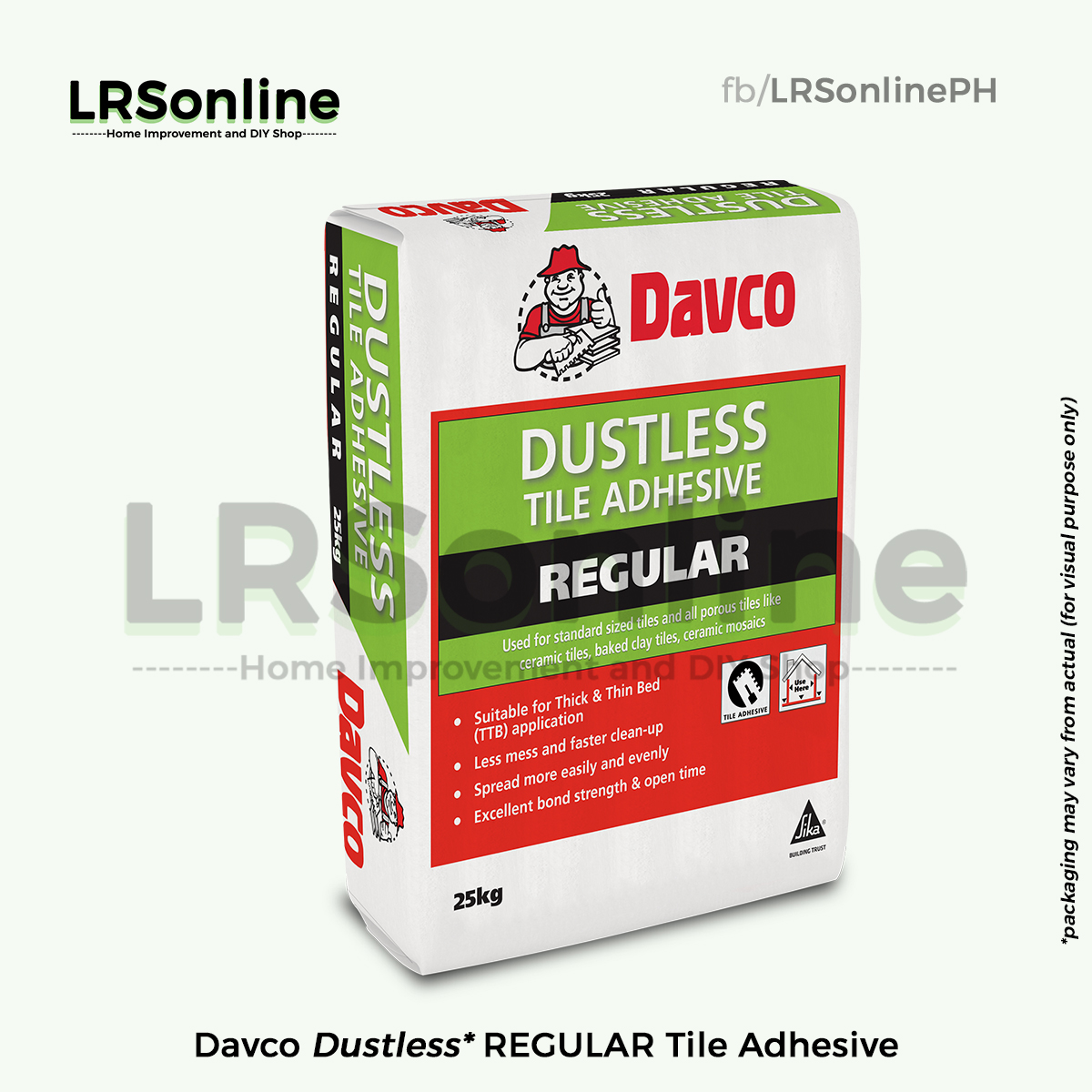 Davco Dustless* Regular Tile Adhesive Lazada PH