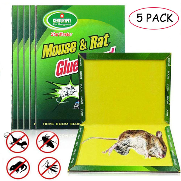 YESMILE 5 PCS Home and Living Household Pest Control Catcher Sticky Rat Board Rodent Trap Mice Glue Mouse Board Sticky