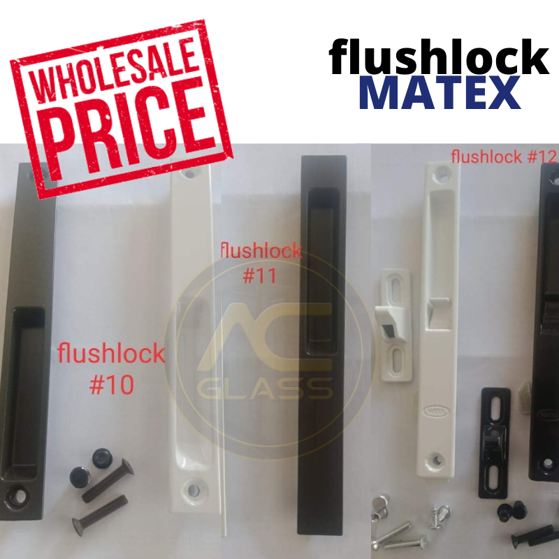 AC GLASS FLUSH LOCK (Matex) Flushlock, Auto lock for Traditional and