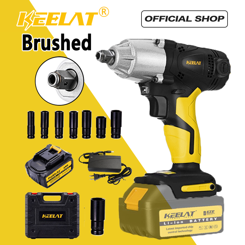 KEELAT Impact Wrench Cordless Electric Wrench Drill Tool Gun 1/2''&1/4