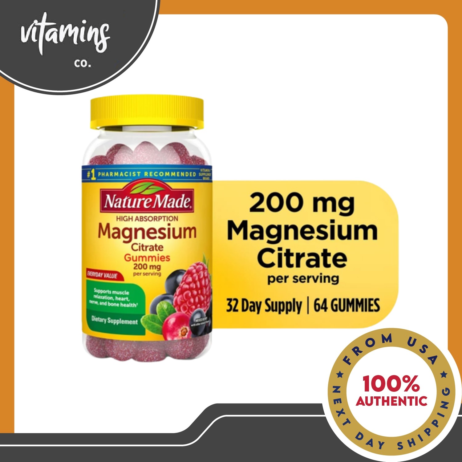 Nature Made High Absorption Magnesium Citrate Gummies (64 Count ...