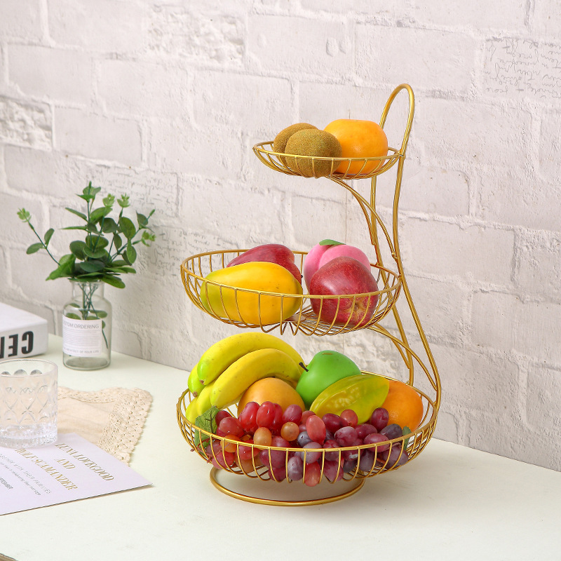 23-layer Fruit Pot Wrought Iron Personality Fashion Living Room Light  Luxury Fruit Plate Exquisite Fruit Basket Fruit Holder