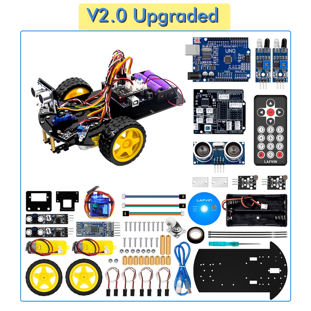 【Ready Stock】LAFVIN Smart Robot Car 2WD Chassis Kit for Arduino UNO R3 ...