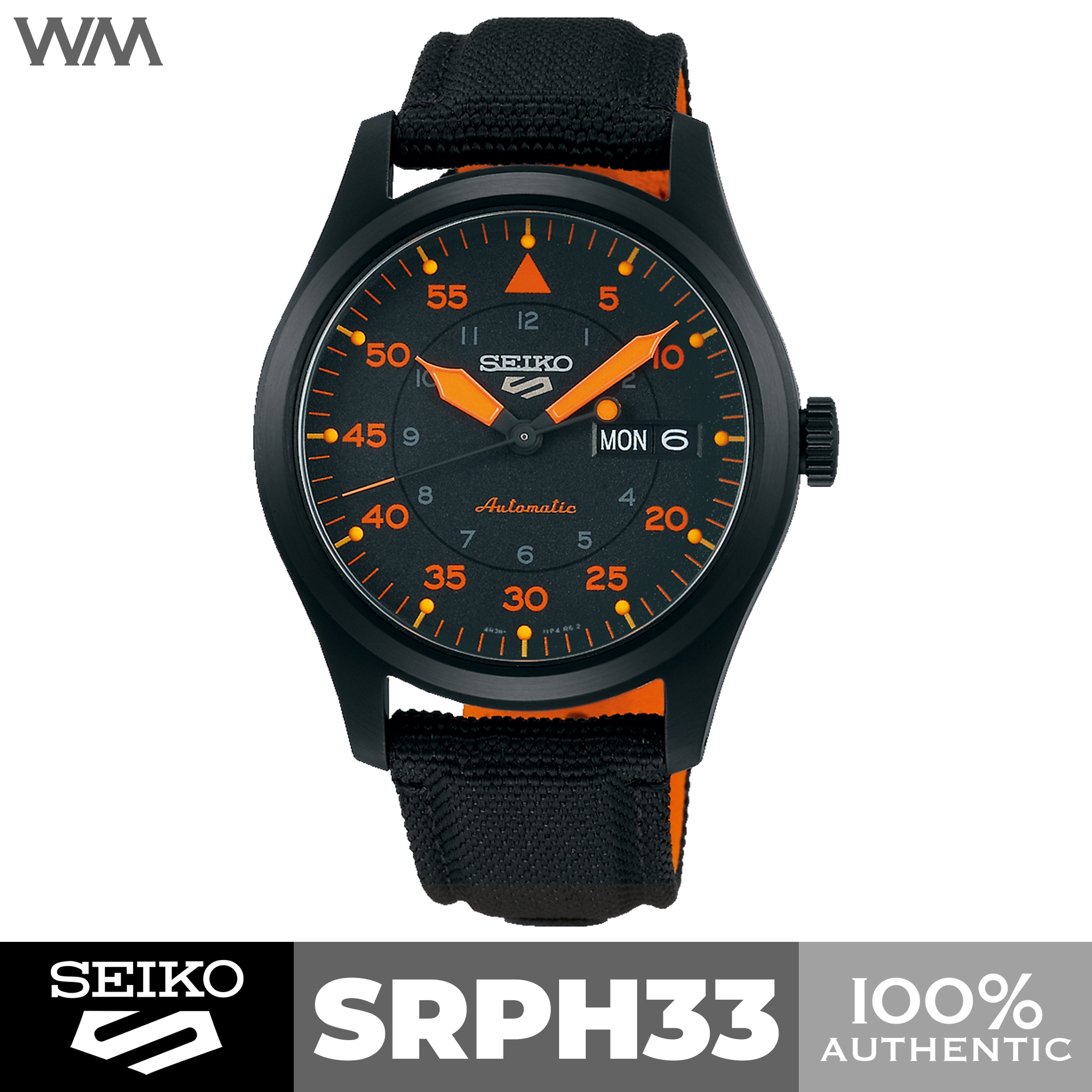 Seiko Sports Black Orange Military Field Flieger Automatic Watch Srph Srph K Lazada Ph