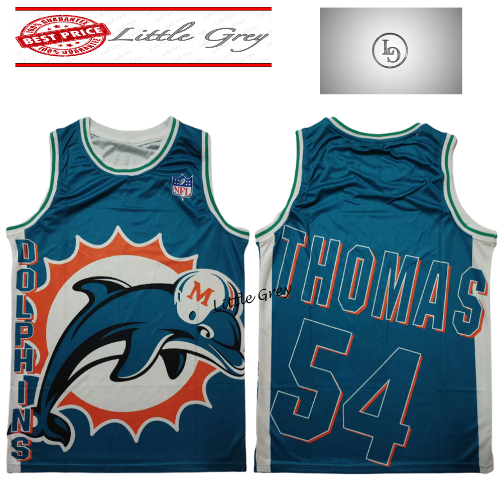 NBA Miami dolphins Thomas 54 NFL basketball jersey