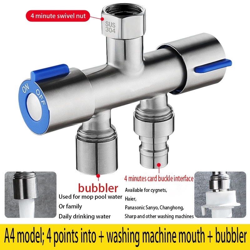 Water divider valve washing machine faucet divider one point two live