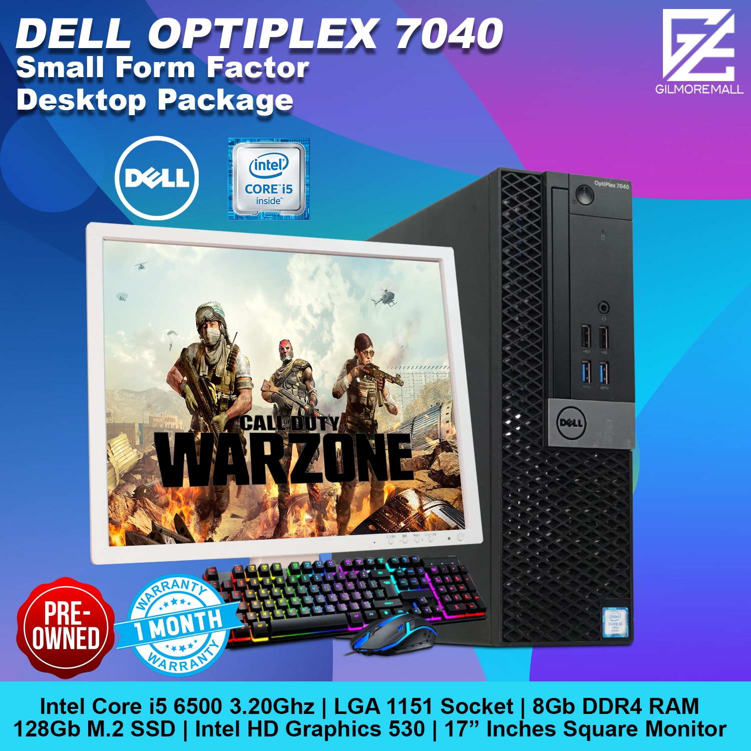 Dell Optiplex 7040 Sff Computer Set Intel Core I5 6th Generation 8gb Ram Ddr4 128gb M2 Ssd 5080