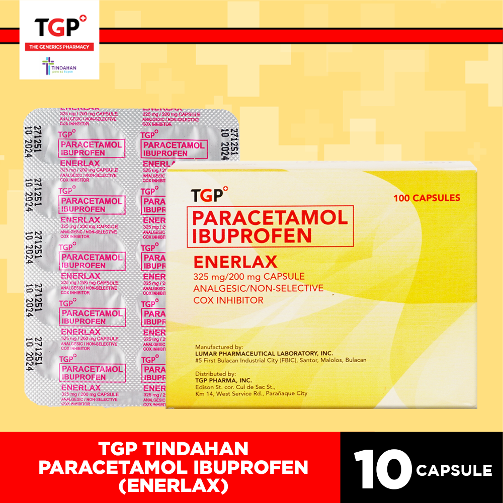 TGP Tindahan Paracetamol + Ibuprofen 325mg / 200mg (ENERLAX) - 10 ...