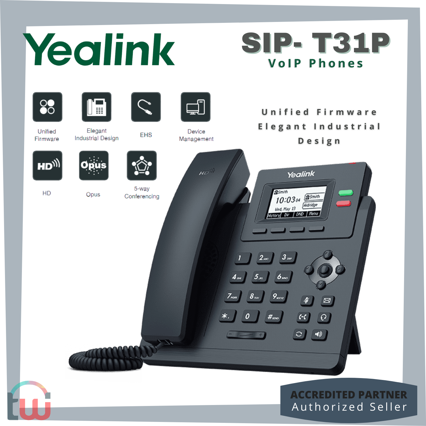 YEALINK IP Phones SIP-T31P Entry Level 2 Lines HD Voice Handset  Speakerphone Telephony Unified Communication PoE LCD | Lazada PH