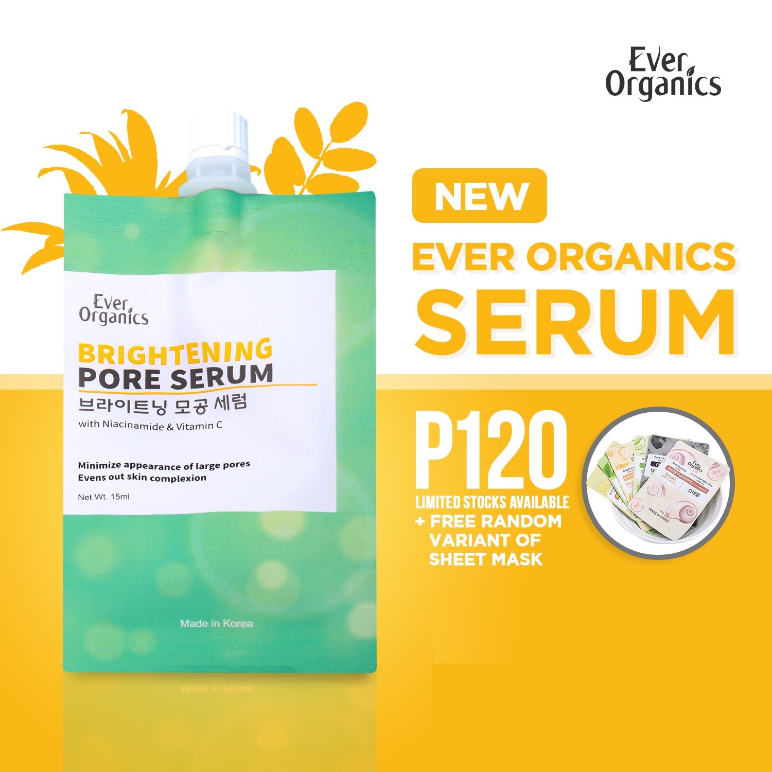 ever organics brightening pore serum