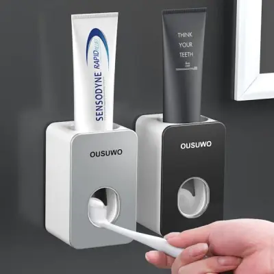 2020 Automatic Toothpaste Dispenser Dust-proof Toothbrush Holder Wall Mount Stand Bathroom Accessories Set Toothpaste Squeezers