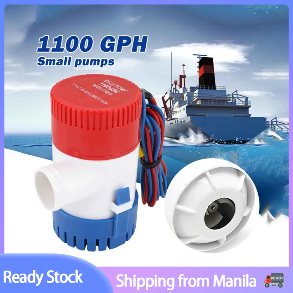 🔥【24 hours shipping】Bilge Pump 12V 1100GPH Electric Marine Submersible ...