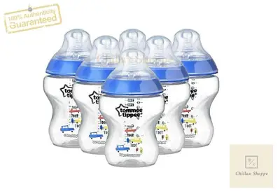 Tommee Tippee Closer to Nature Decorated Bottle, 9 Oz, 6 Pcs