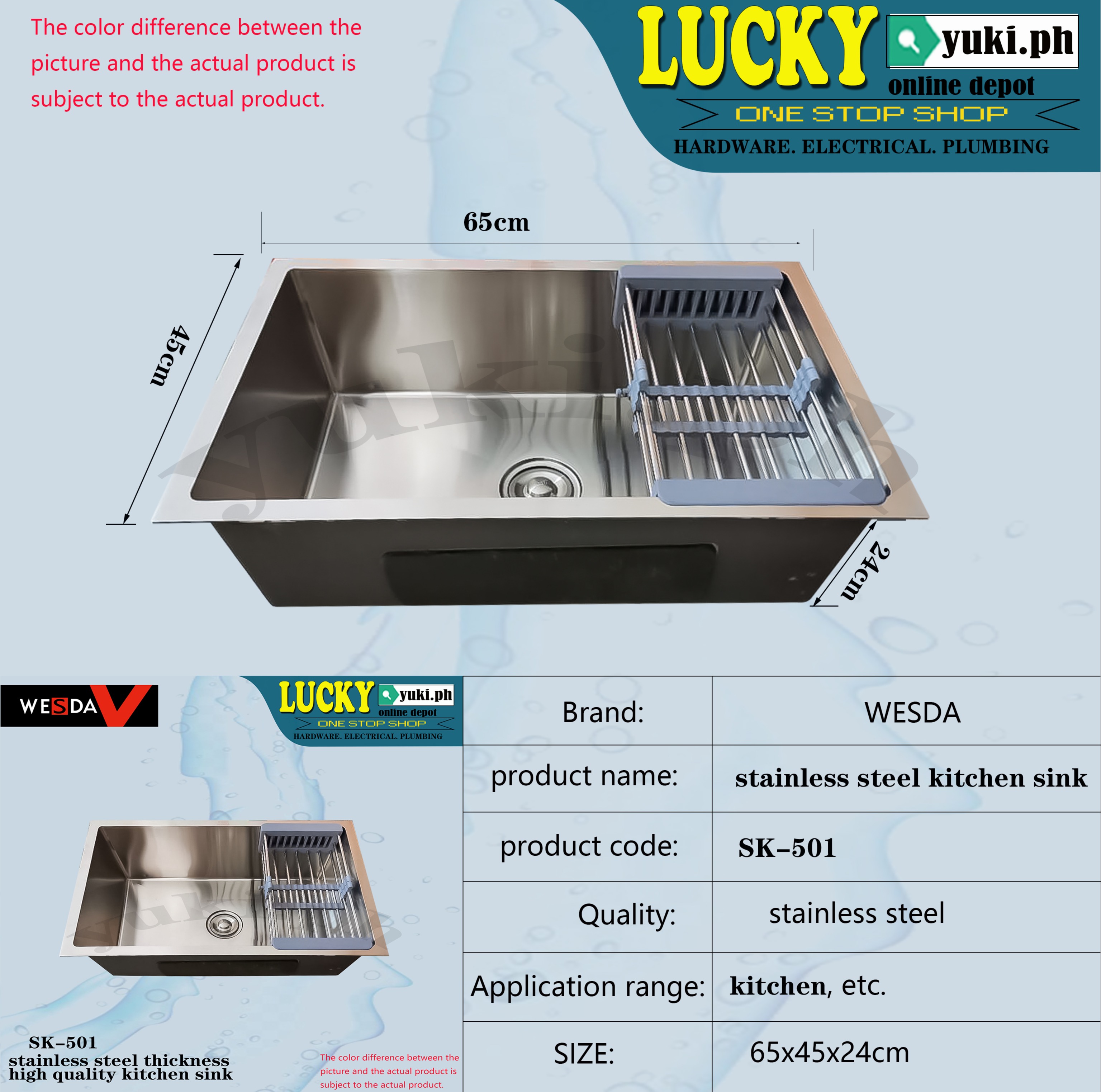 SK501 STAINLESS STEEL HIGH QUALITY KITCHEN SINK Lazada PH