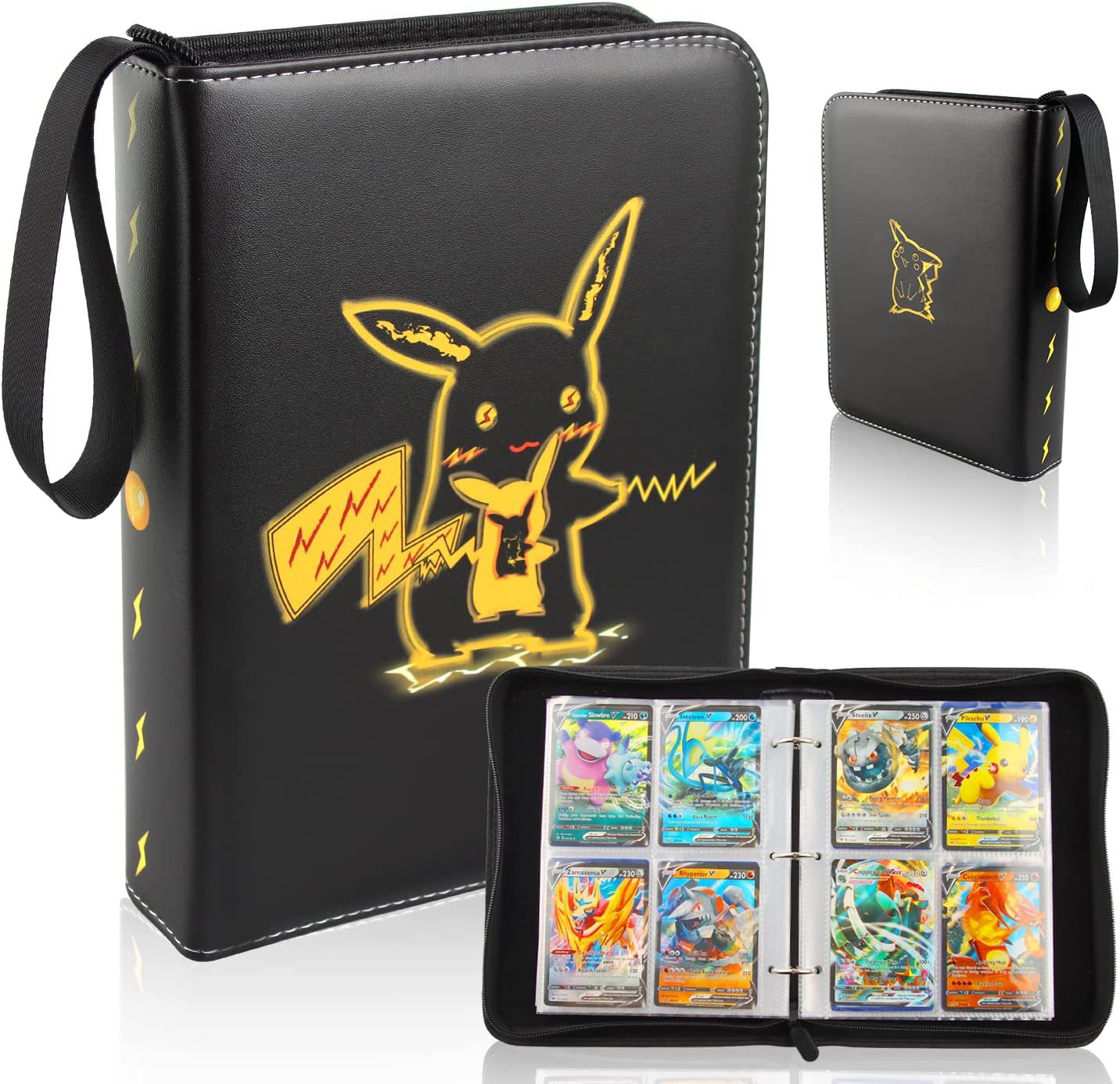 400Pcs Pokemon Card Album Binder Card Holder Toy Zipper Storage Bag  Waterproof Card Book Collectible Card Display Album Book