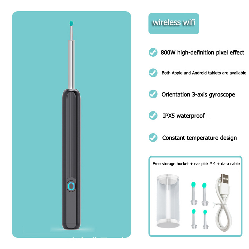【Standby 8000 hours】WEILAN Wifi Visual Ear Cleaner 4 in 1 Visual Ear