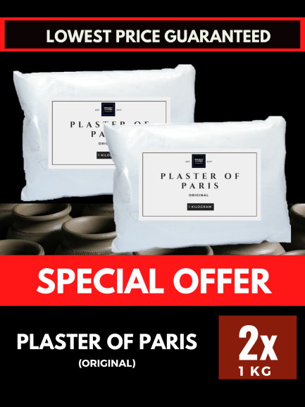 plaster of paris (1kg), gypsum (moulds)