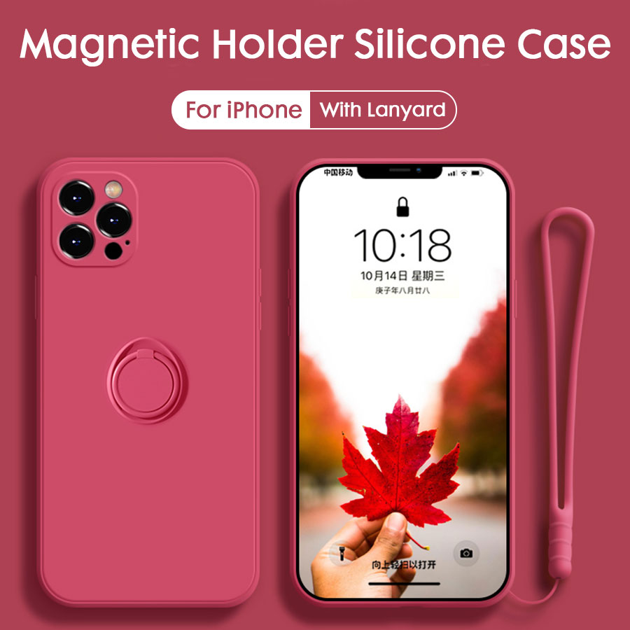 2022 Vỏ điện Thoại Silicon Người Giữ Phép Thuật Với Dây Buộc Cho IPhone 13 Mini 12 11 Pro X XS Max XR 8 7 6 6s Plus SE 2020 Ốp Điện Thoại Lưng Cạnh Vuông Mềm