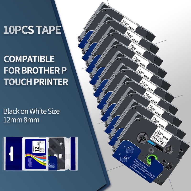 5-Pack TZc-231 12mm X 8m P-Touch Compatible Signature Tape - Replacement Label Tape
