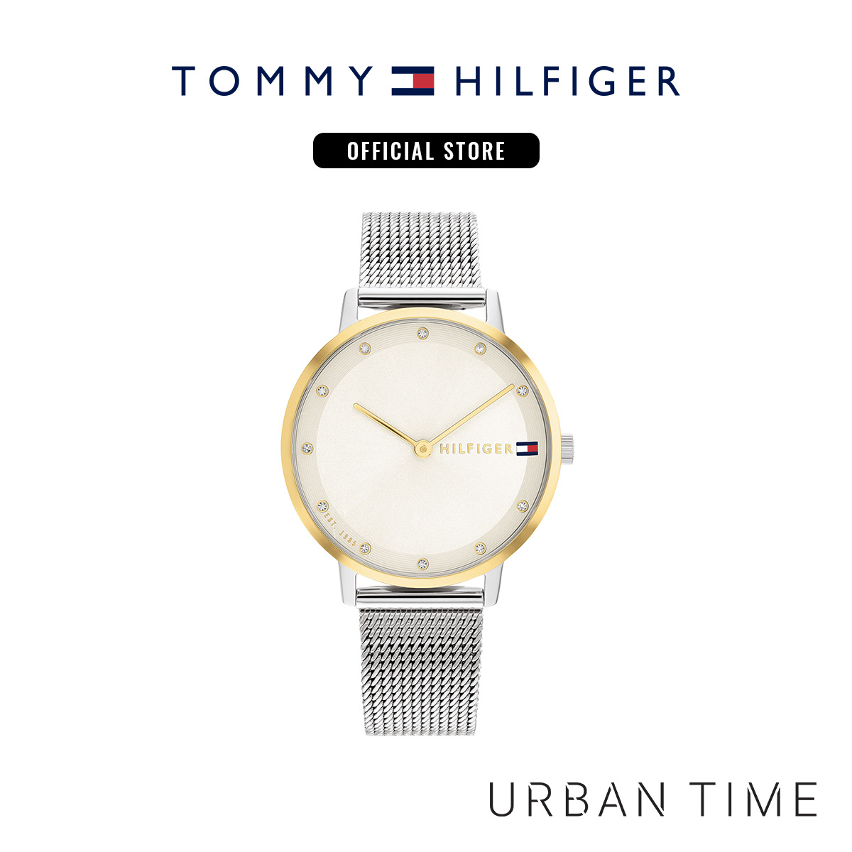 Tommy Hilfiger Pippa Silver Stainless Steel Mesh Bracelet Analog