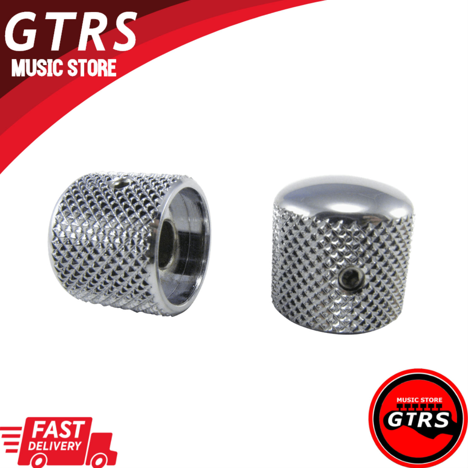 Ernie Ball 6354 Telecaster Style Knobs Chrome Plated Brass Set of 2
