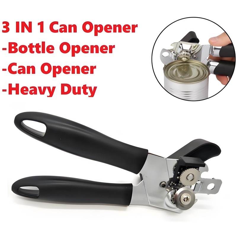 Worallymy Heavy Duty Stainless Steel Professional Tin Can Opener Kitchen  Craft Easy Grip