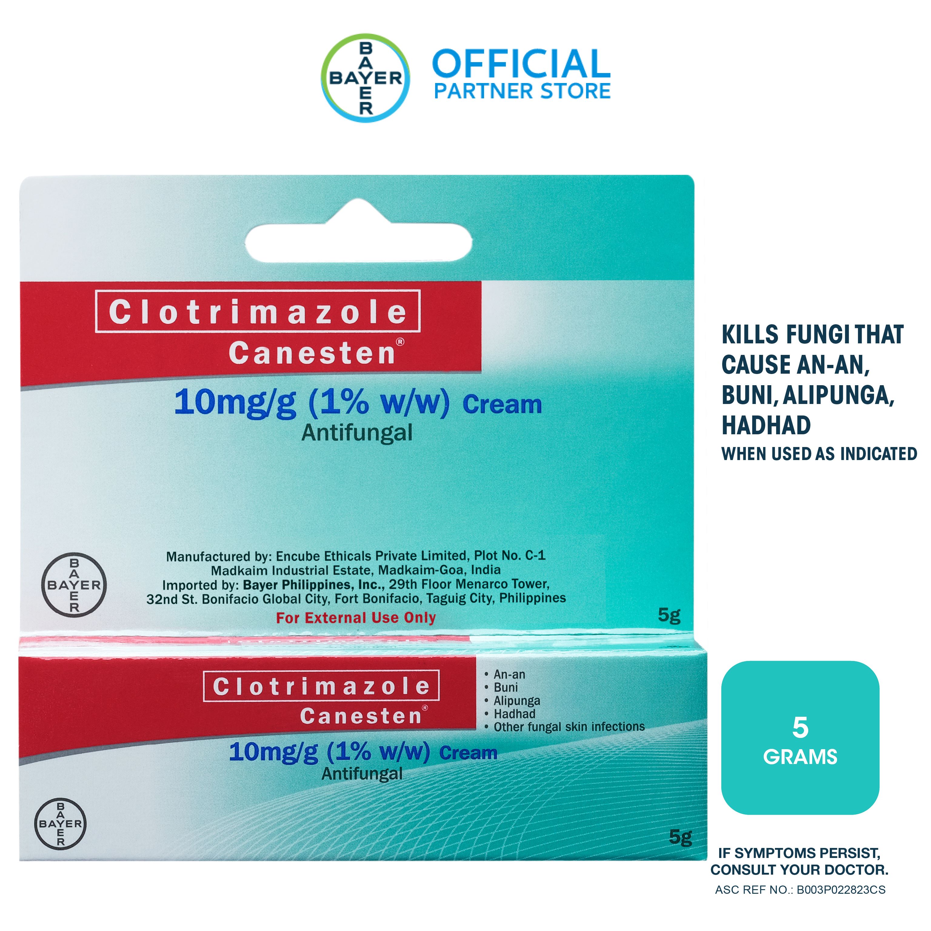 CANESTEN® Clotrimazole Antifungal Cream for Buni, Hadhad, Anan, Alipunga 5g clinically proven