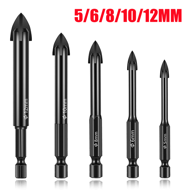 7pcs 312mm Masonry Drill Bits, Concrete Drill Bit Set for Tile, Brick, Glass, Plastic and Wood