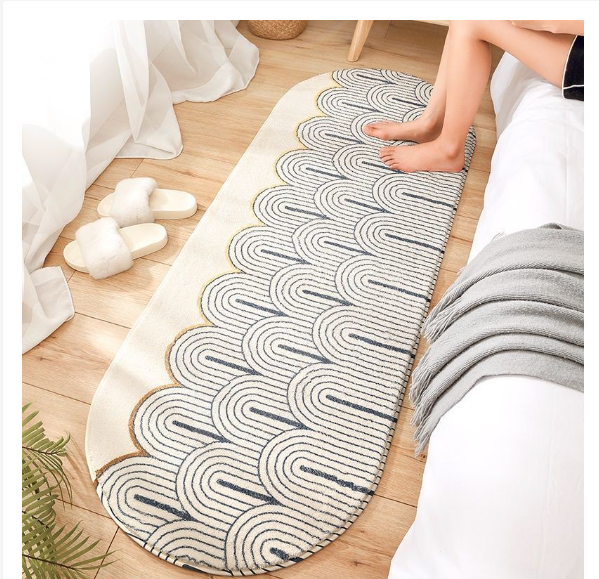 Bedroom Floor Mat Thickened Fleece Carpet Nordic Style Bedside Blanket Long NonSlip Small Floor