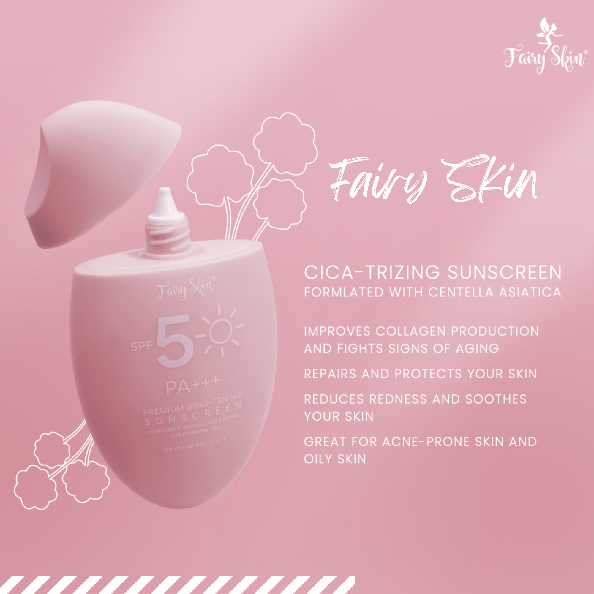 FAIRYSKIN PREMIUM BRIGHTENING SUNSCREEN SFP 50+++ KOREAN GLASS SKIN 50G