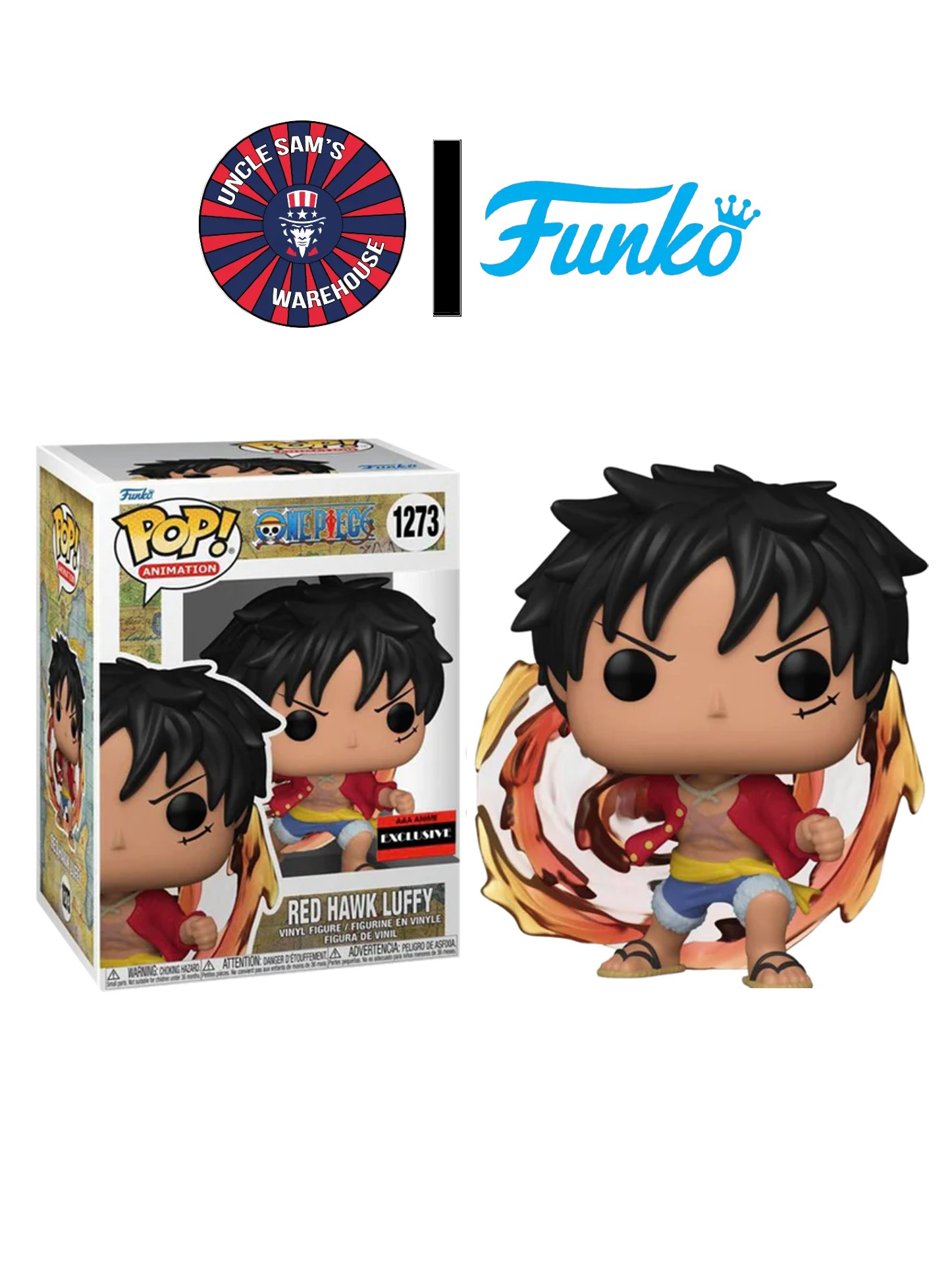 Funko Pop CHASE One Piece Luffy Red Hawk Figure w/ Protector AAA Anime  Exclusive