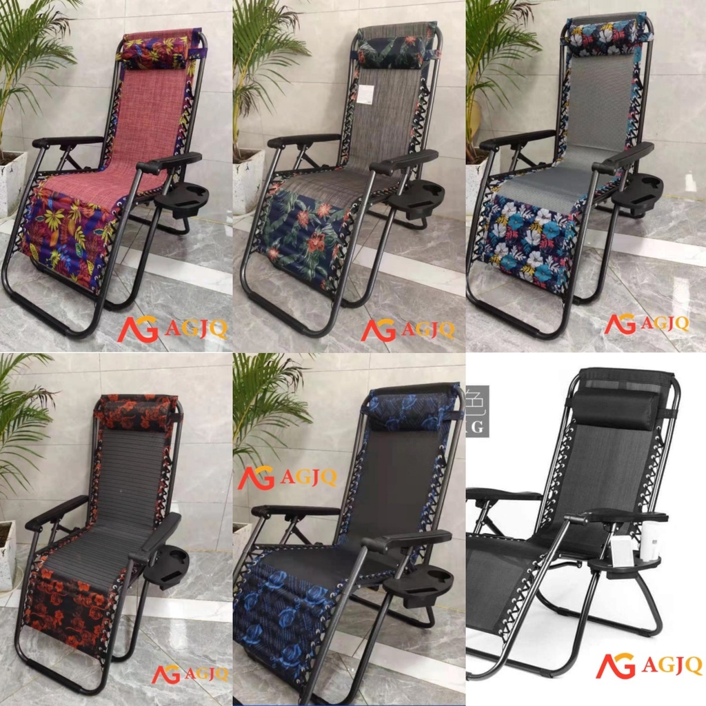Folding Chair NO CUPHOLDER Luxury Lounge Chair Back Outdoor Leisure