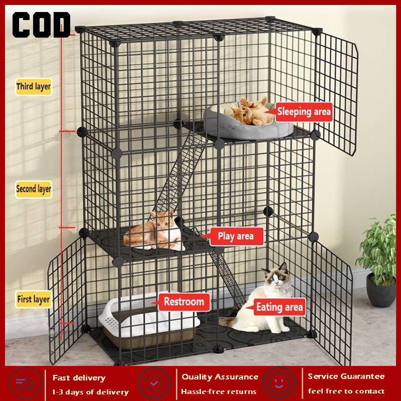 Stackable Cage For Cat Diy Cat Cage 3 Layer Easy Assemble Cat 4 Layer